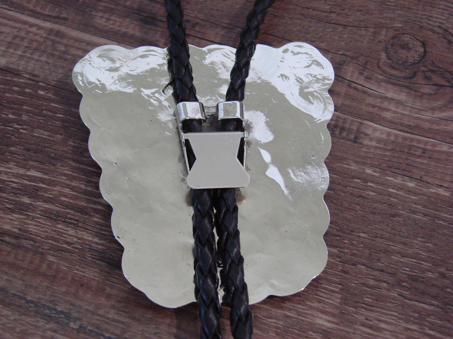 Native American Nickel Silver & Turquoise Horse Bolo Tie - Cleveland