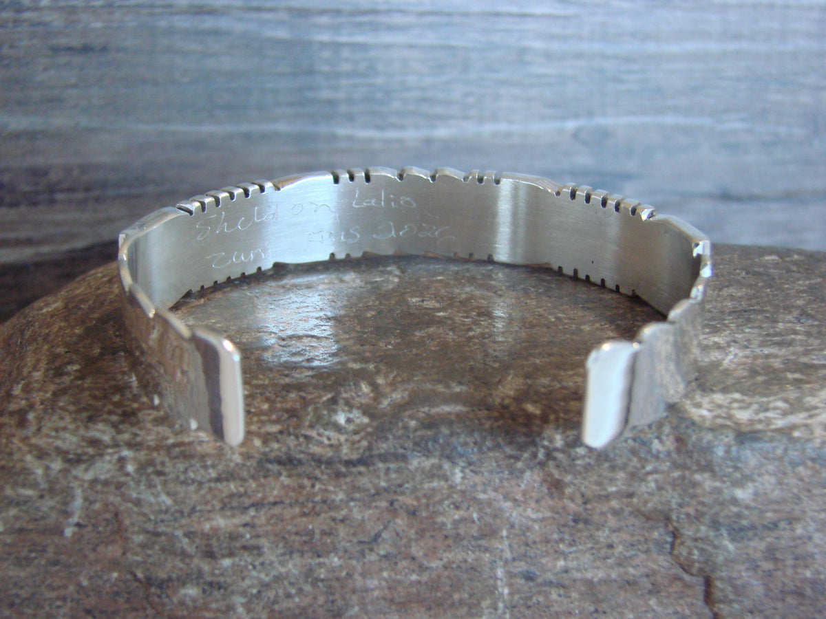 Native American Sterling Silver & Turquoise Row Bracelet by Lalio