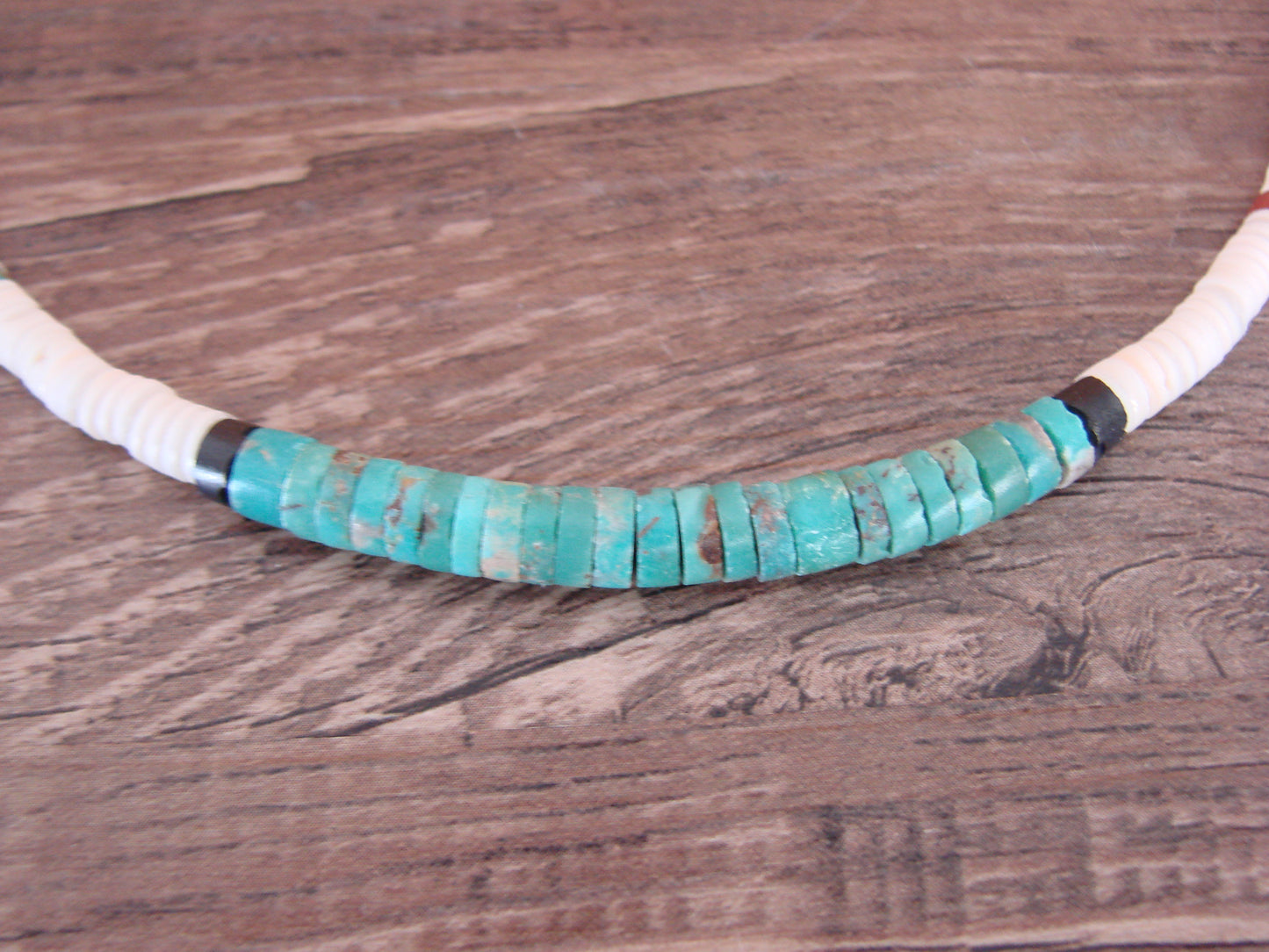 Native American 19" Santo Domingo Multi Stone Heishi Necklace - Crespin