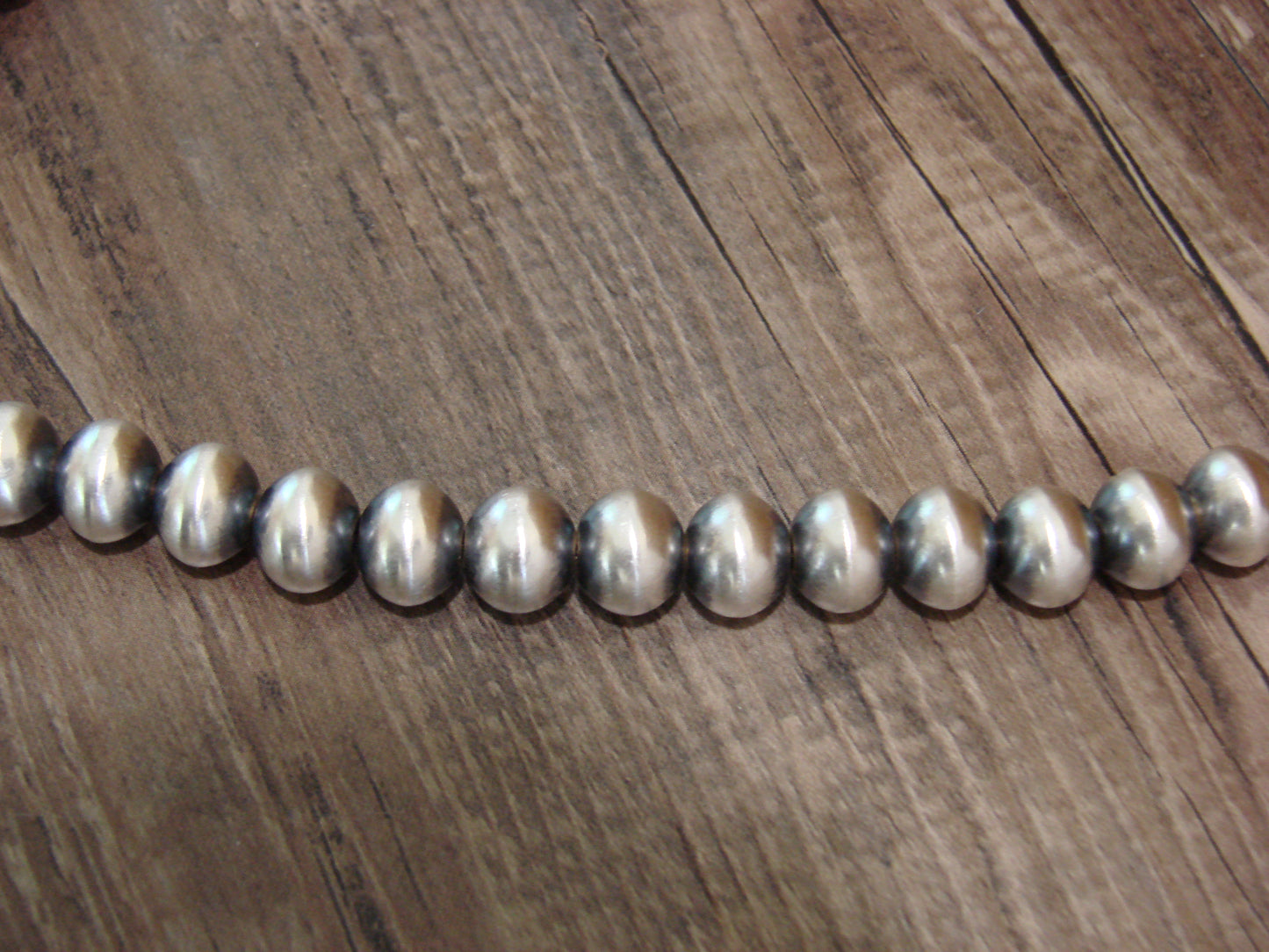 Native American 21" Sterling Silver & Turquoise Navajo Pearl Necklace By Tom Lewis