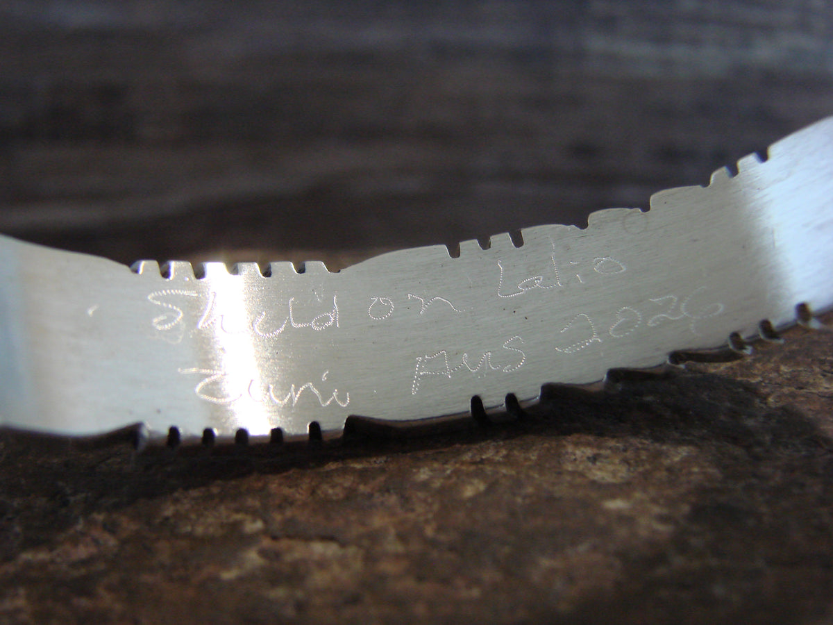 Native American Sterling Silver & Turquoise Row Bracelet by Lalio