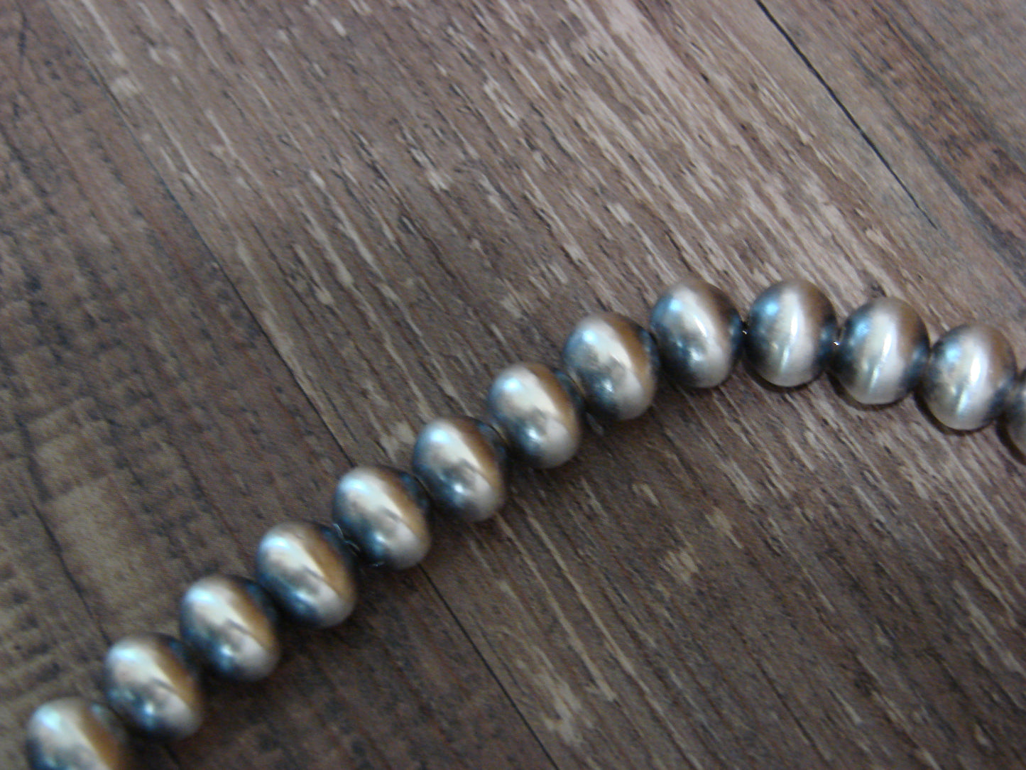 Native American 21" Sterling Silver & Turquoise Navajo Pearl Necklace By Tom Lewis