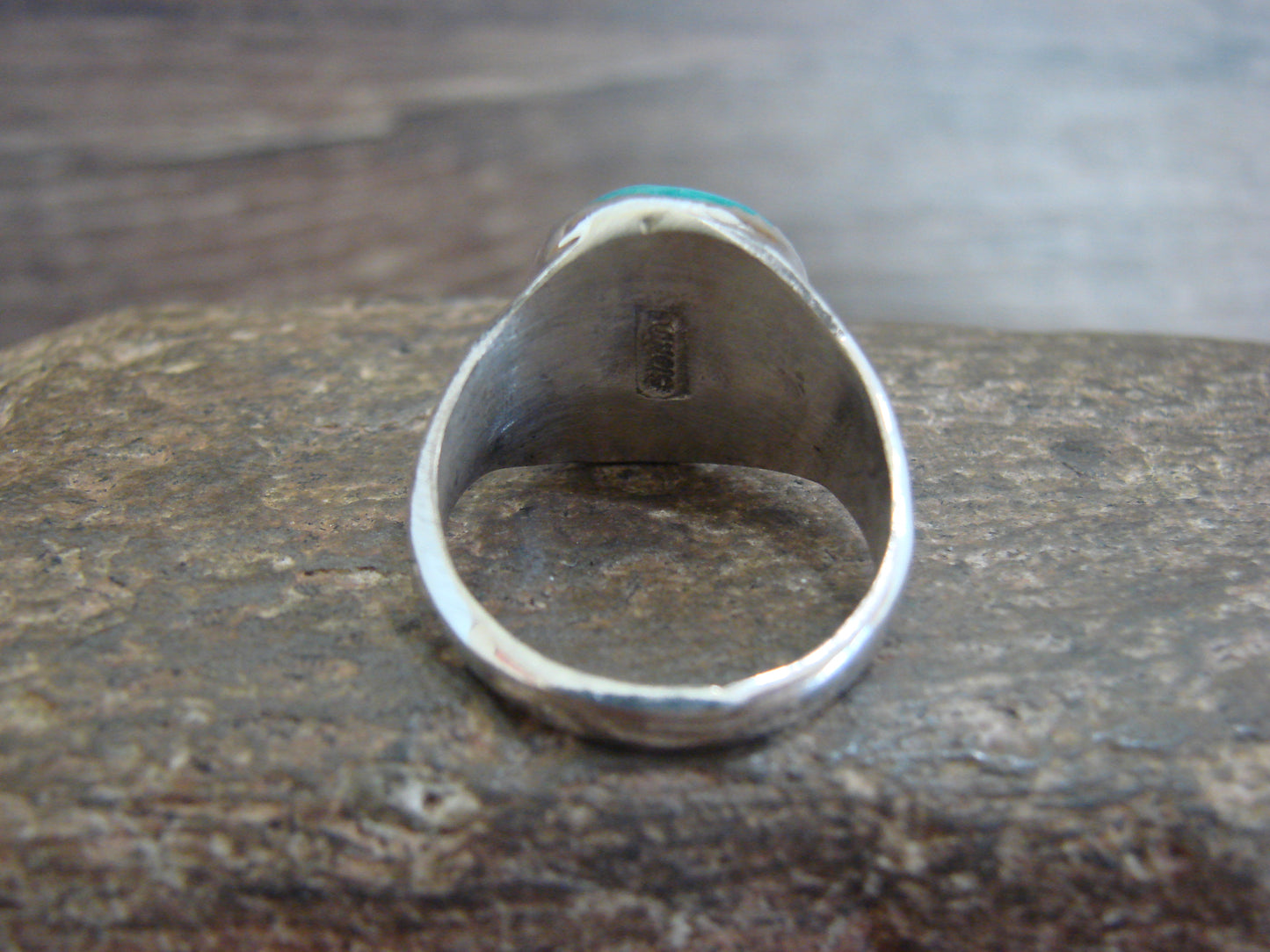 Native American Sterling Silver & Turquoise Ring by Bekis - Size 10