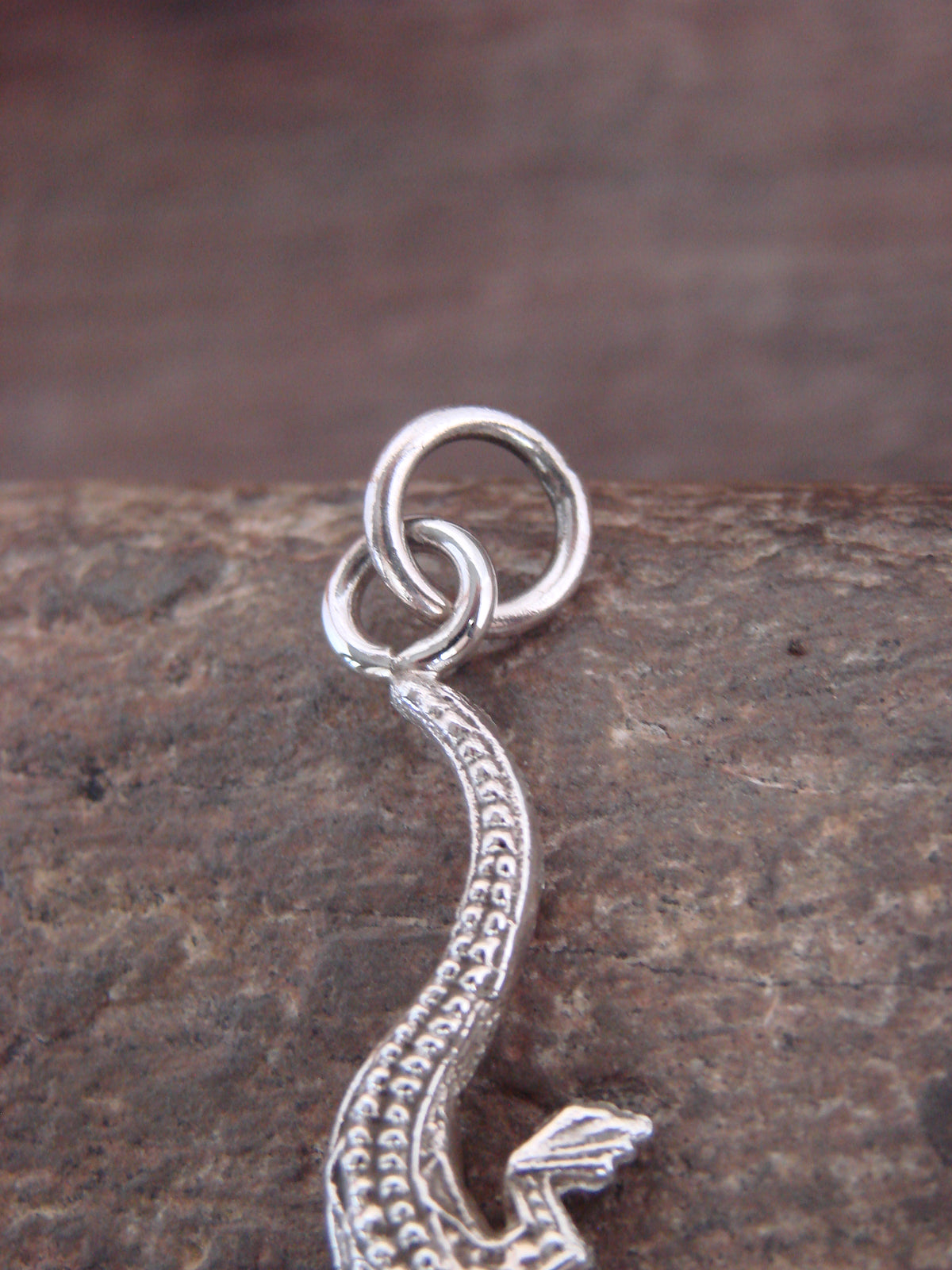 Native American Sterling Silver & Turquoise Lizard Pendant - Laweka