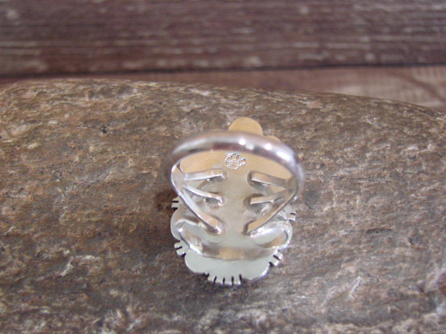 Native American Sterling Silver & Sonoran Turquoise Ring by Benally - Size 8