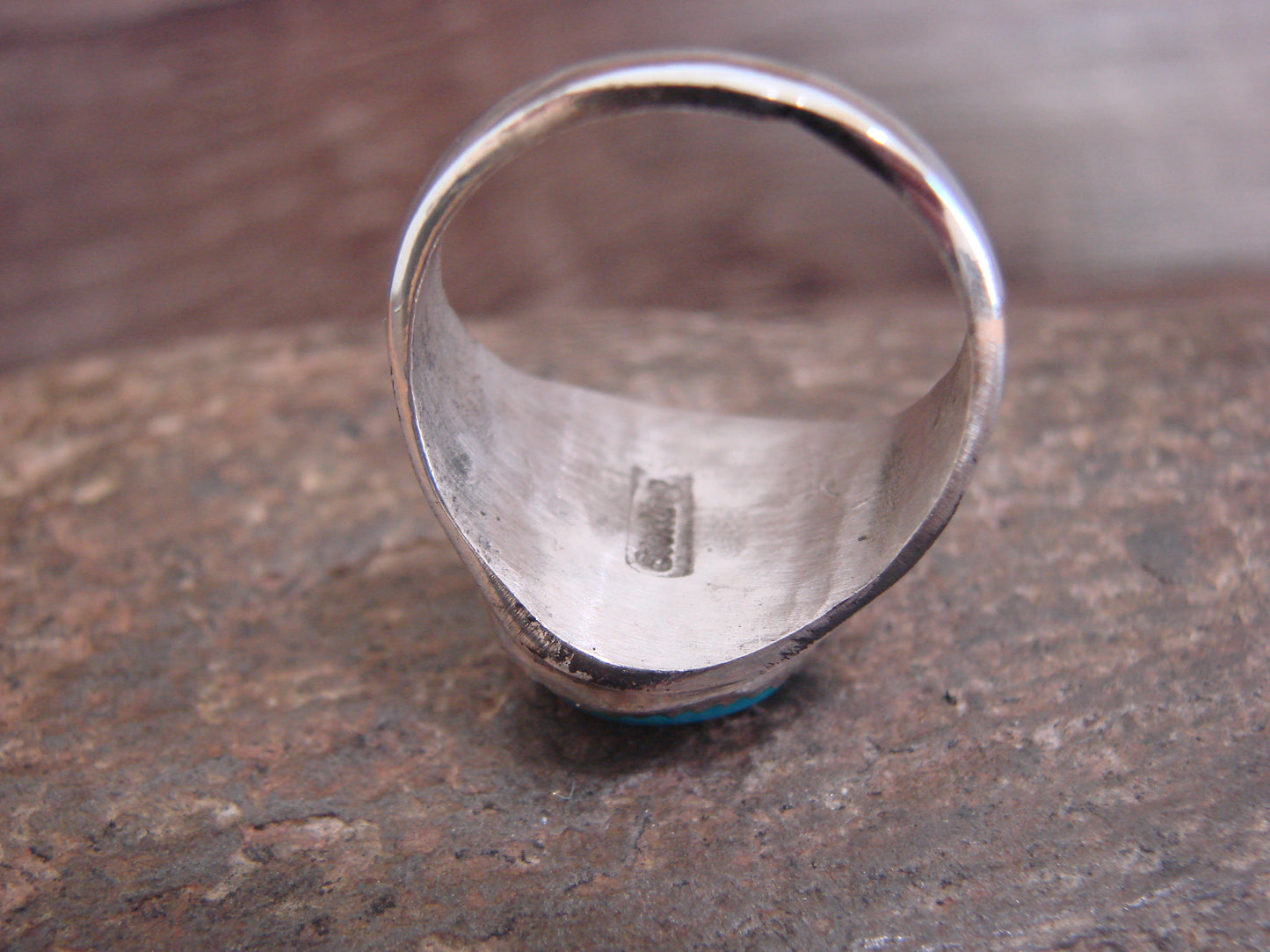 Native American Sterling Silver & Turquoise Ring by Bekis - Size 10