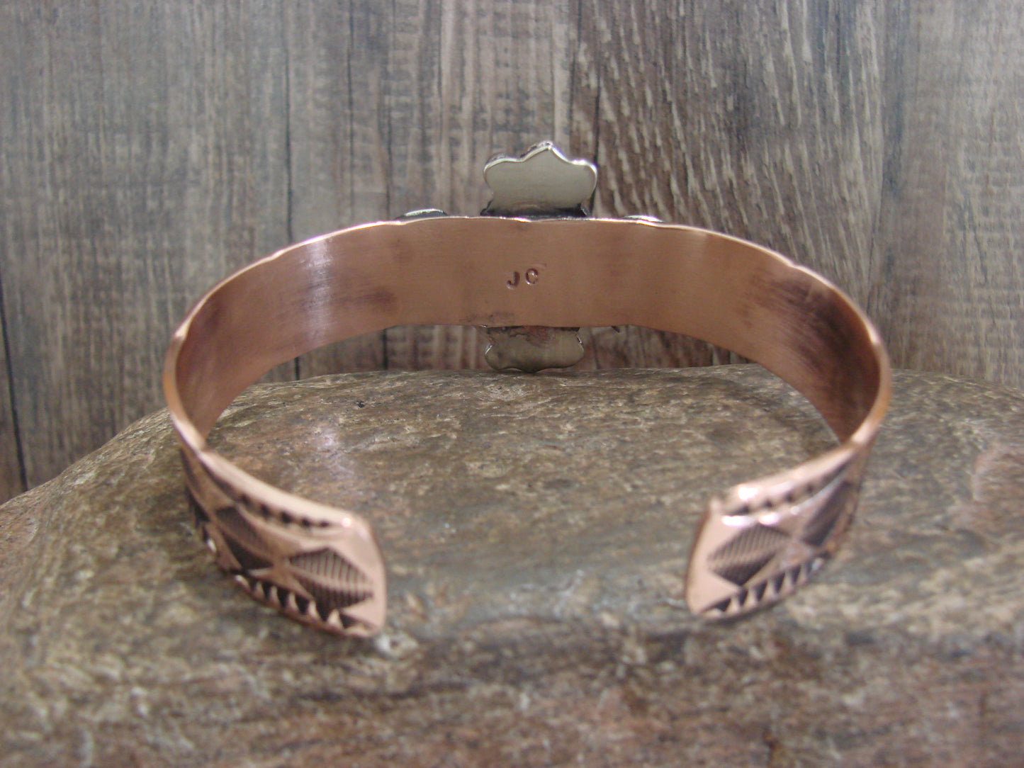 Native American Copper & Turquoise Bracelet by Cleveland