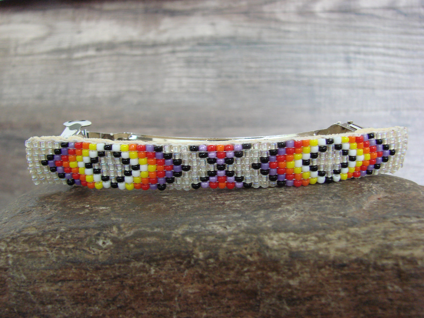 Native American Hand Beaded Hair Barrette by Cleveland