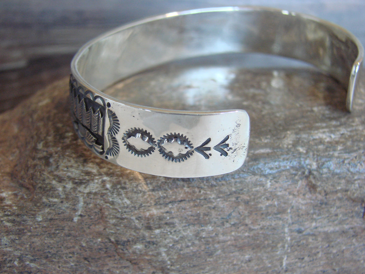 Native American Sterling Silver Horse Bracelet by Delgarito