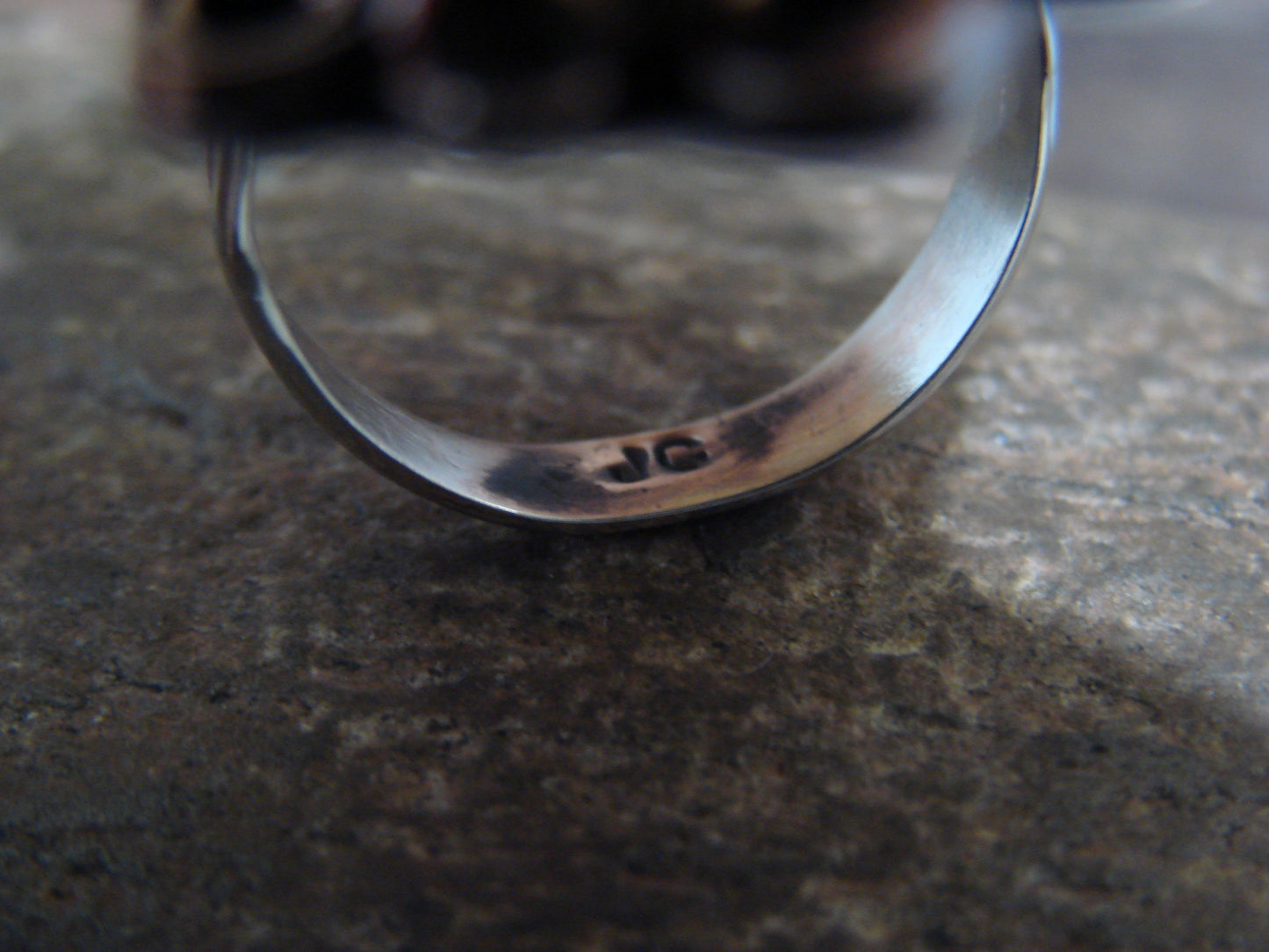 Native American Nickel Silver & Turquoise Ring by Cleveland - Size 10.5