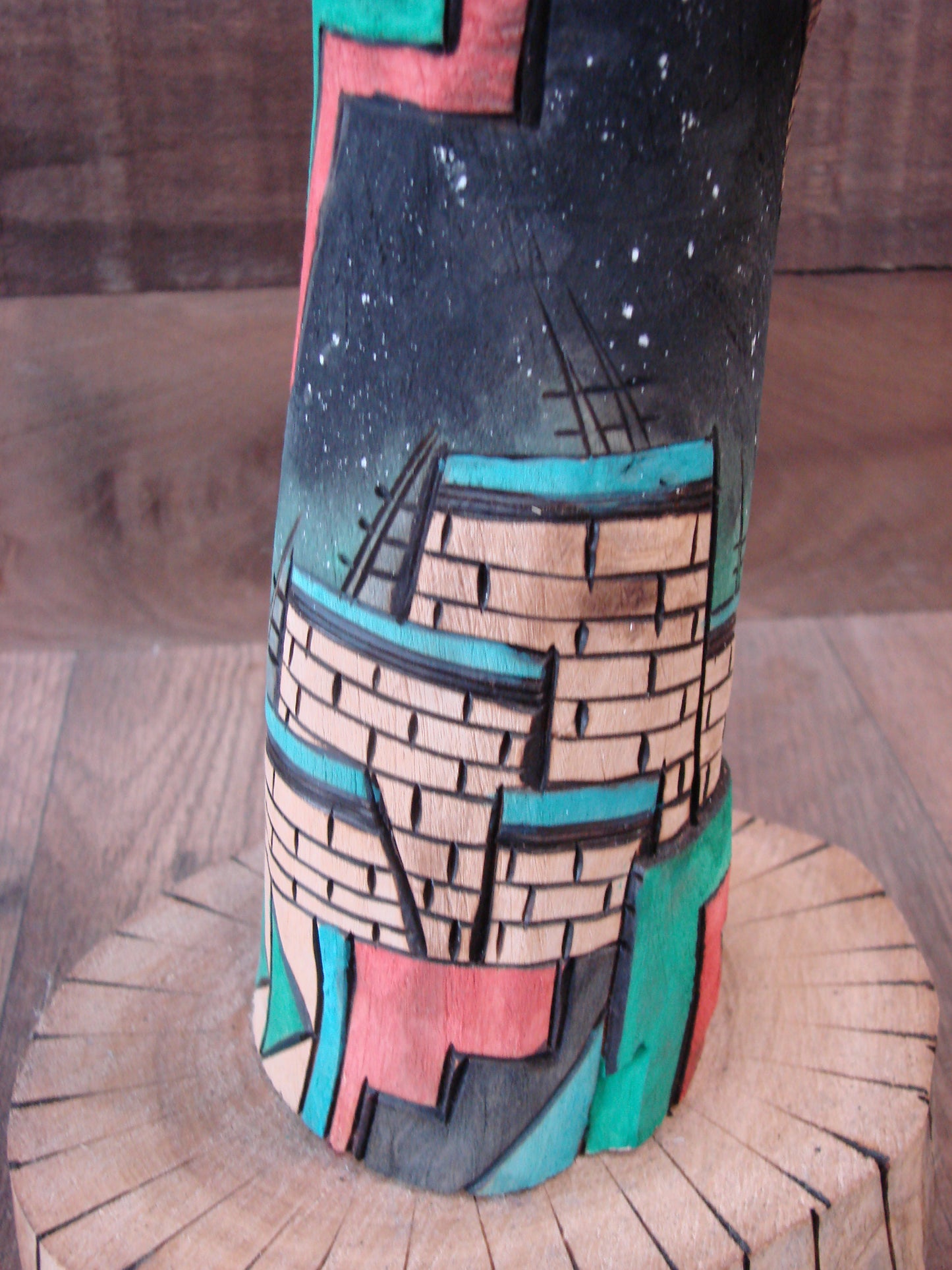 Native American Long Hair Shalako Kachina Signed - BS