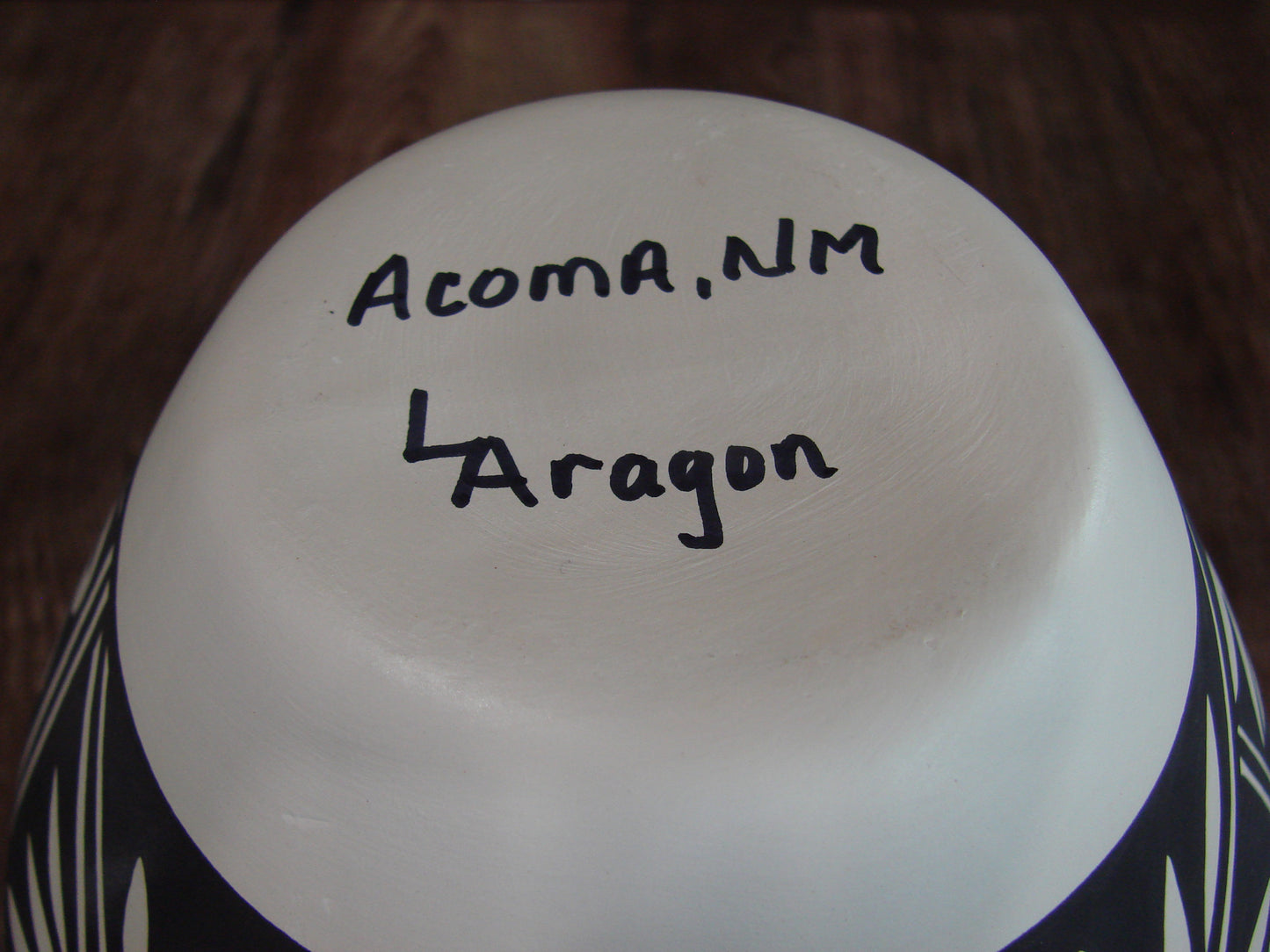 Native American Acoma Fine Line Hand Painted Pottery by Aragon
