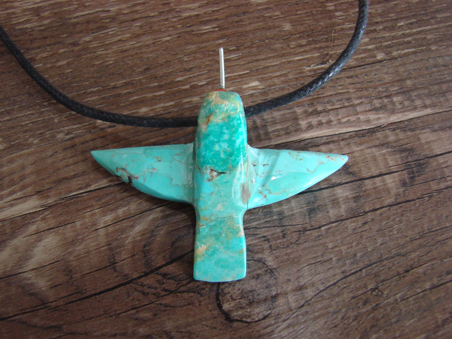 Hand Carved Turquoise Hummingbird Fetish Necklace Matt Mitchell