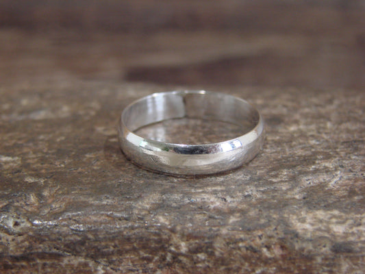 Native American Sterling Silver Ring Band by Tsosie - Size 9.5