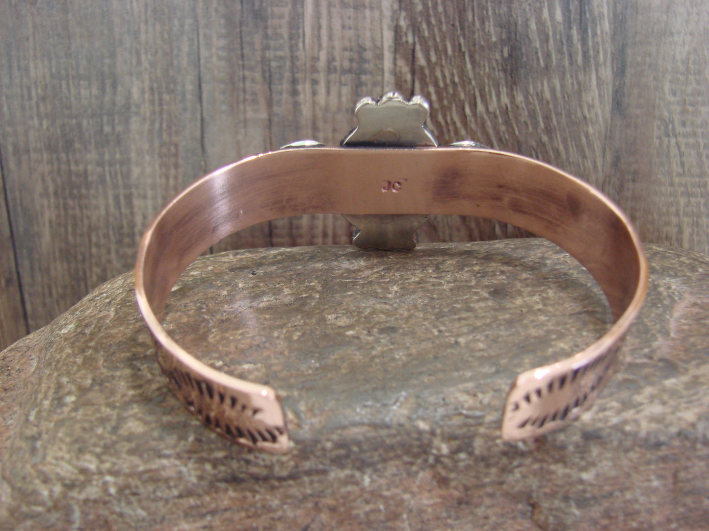 Native American Copper & Turquoise Bracelet by Cleveland