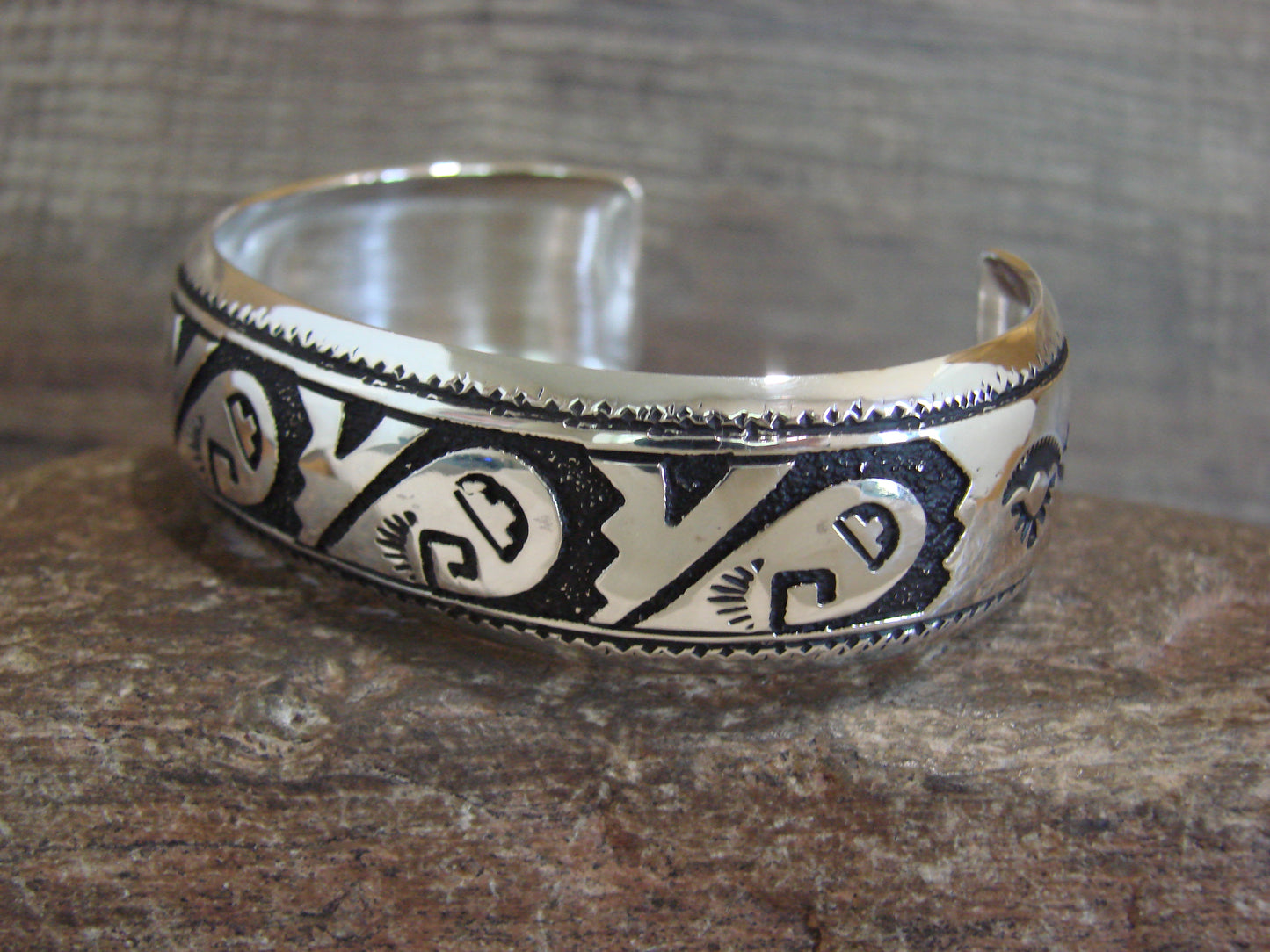 Native American Sterling Silver Petroglyph Bracelet by Singer