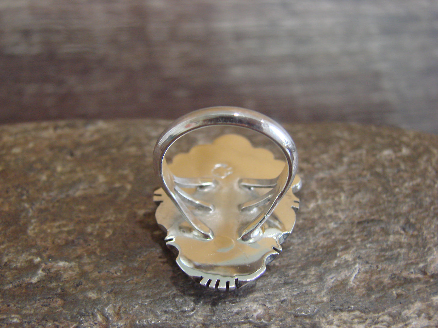 Native American Sterling Silver & Sonoran Turquoise Ring by Benally - Size 7
