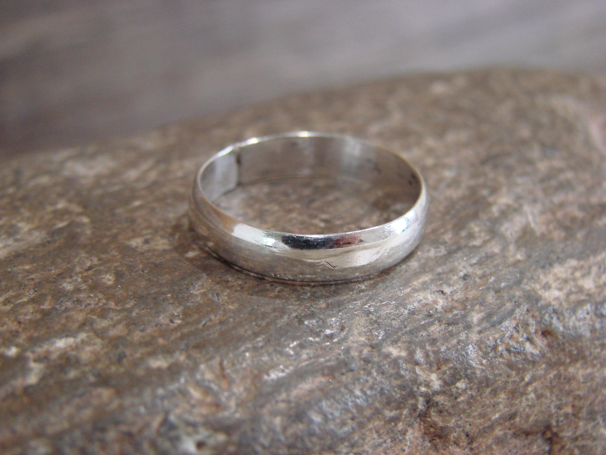 Native American Sterling Silver Ring Band by Tsosie - Size 6