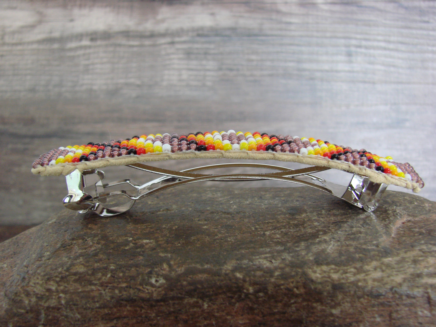 Native American Hand Beaded Hair Barrette by Cleveland