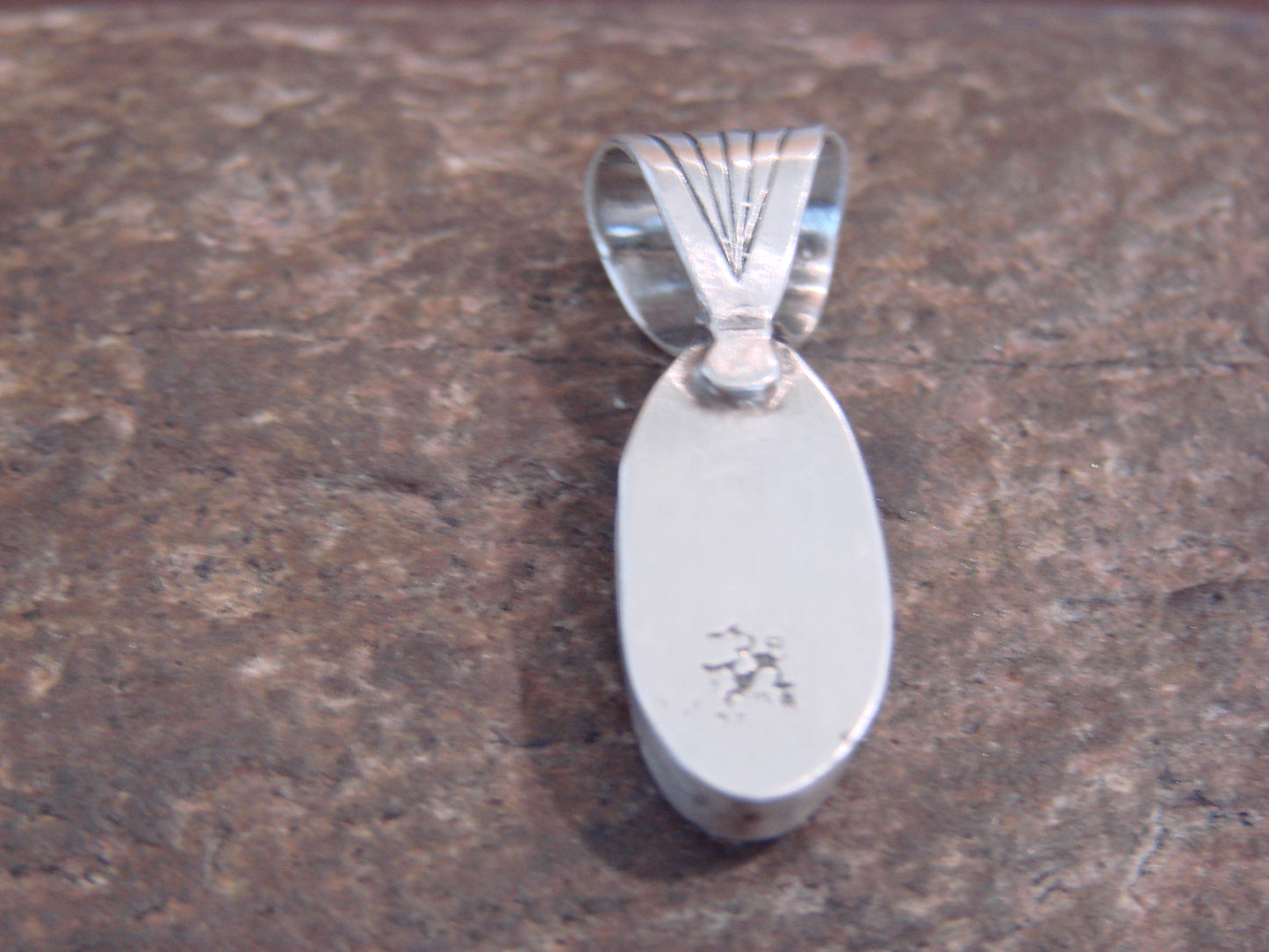 Native American Sterling Silver & Kingman Turquoise Pendant by Yellowhair
