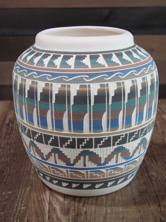 Native American Hand Etched & Hand Painted Pottery - Gilmore