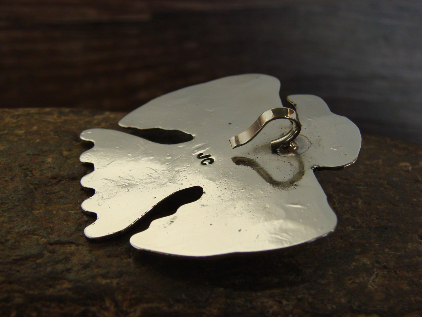 Native American Nickel Silver & Turquoise Thunderbird Pendant - Cleveland