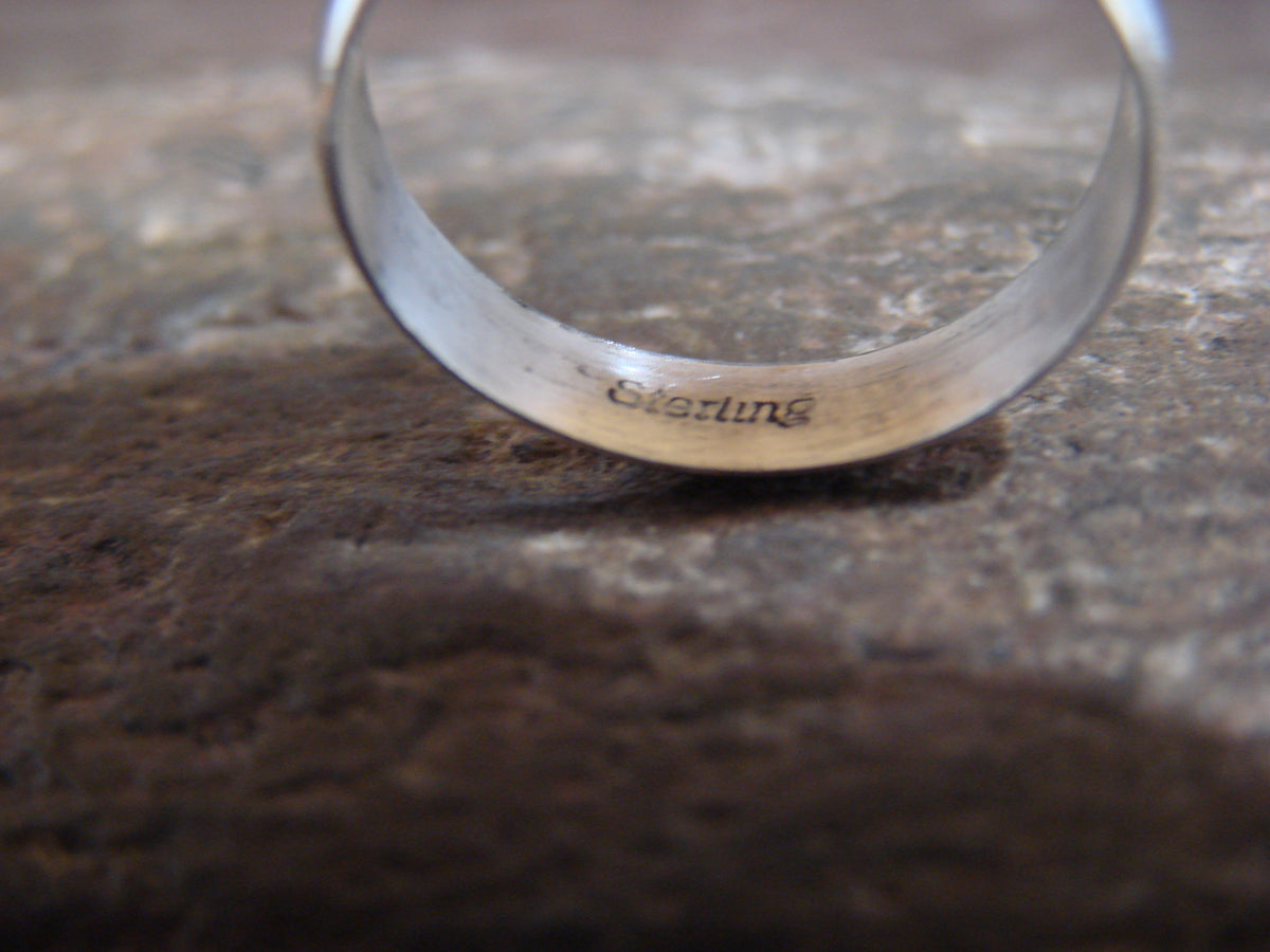 Native American Sterling Silver Ring Band by Tsosie - Size 6