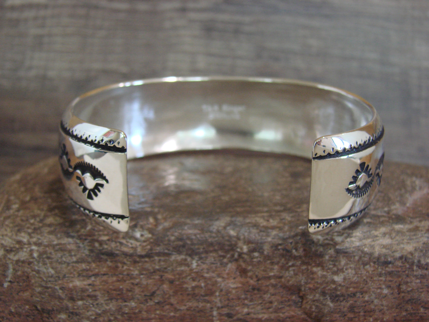 Native American Sterling Silver Petroglyph Bracelet by Singer