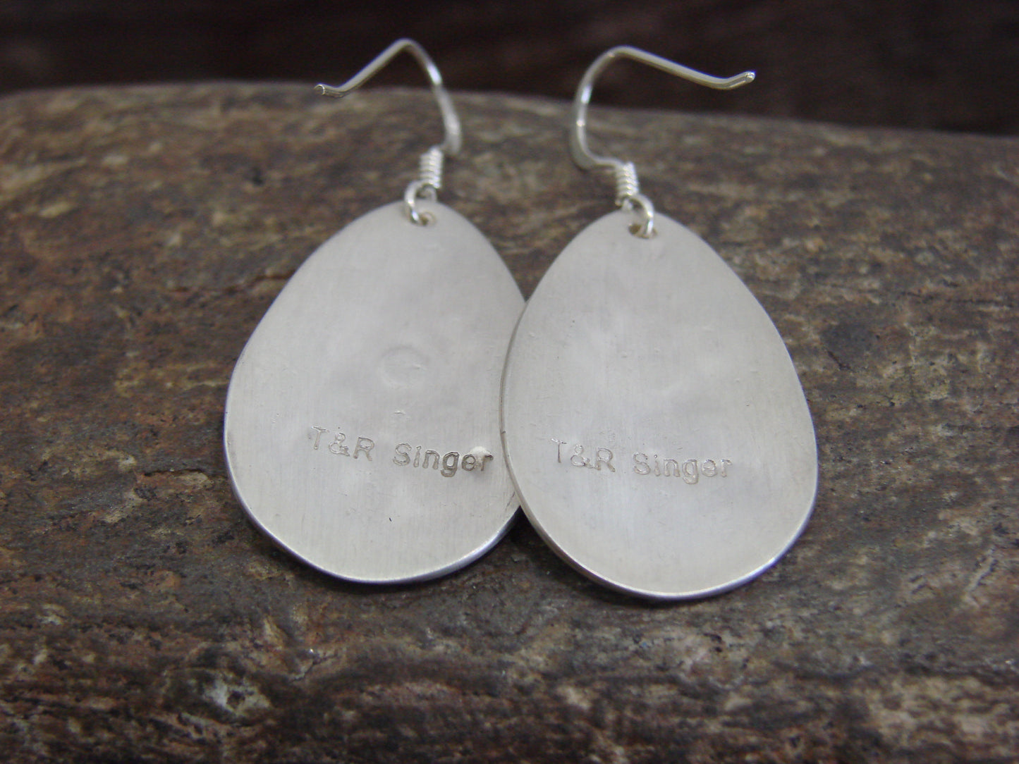 Native American Sterling Silver Petroglyph Dangle Earrings - Singer