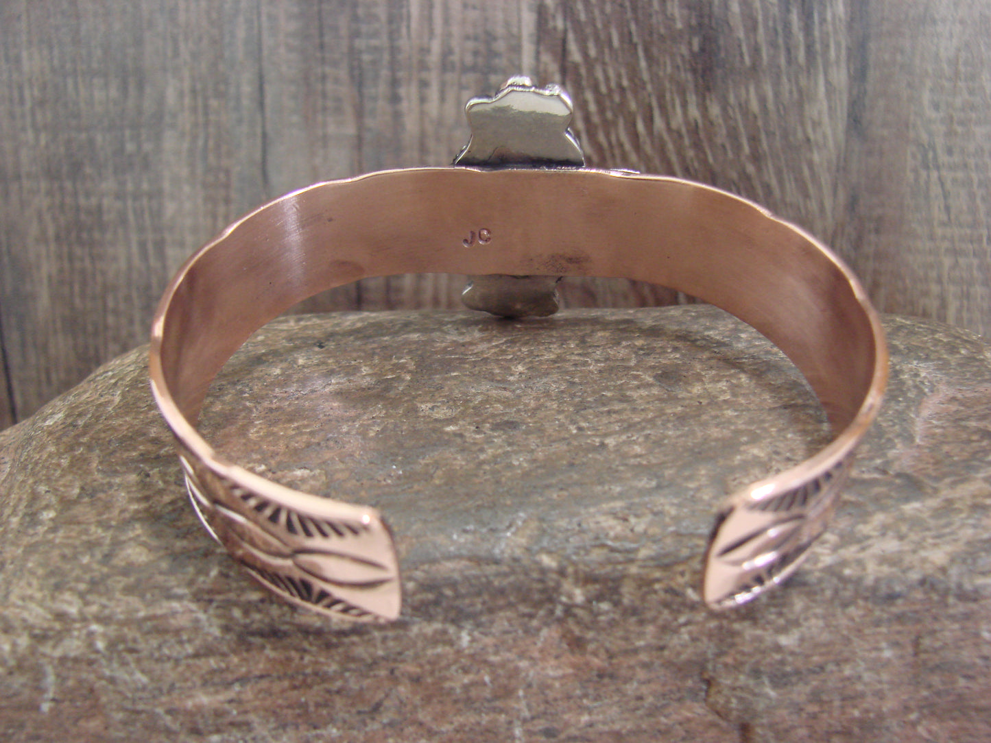 Native American Copper & Turquoise Bracelet by Cleveland