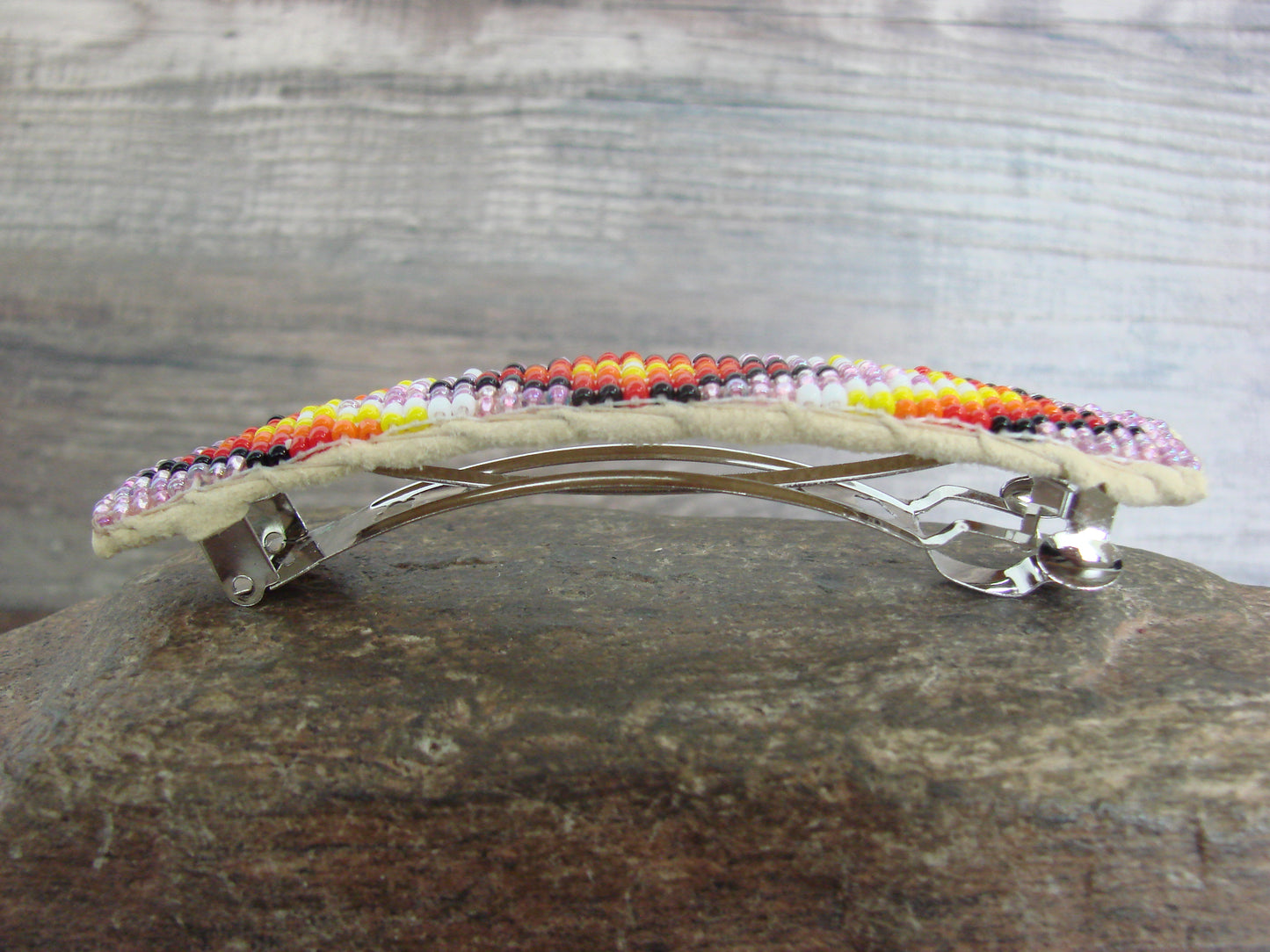 Native American Hand Beaded Hair Barrette by Cleveland
