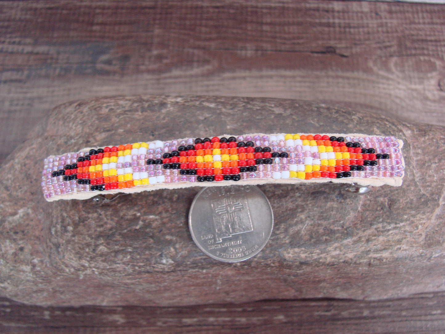 Native American Hand Beaded Hair Barrette by Cleveland