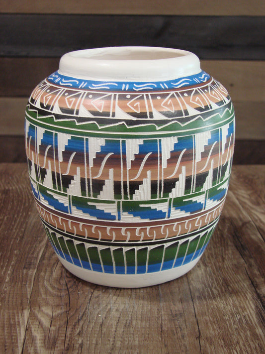 Native American Hand Etched & Hand Painted Pottery - Gilmore