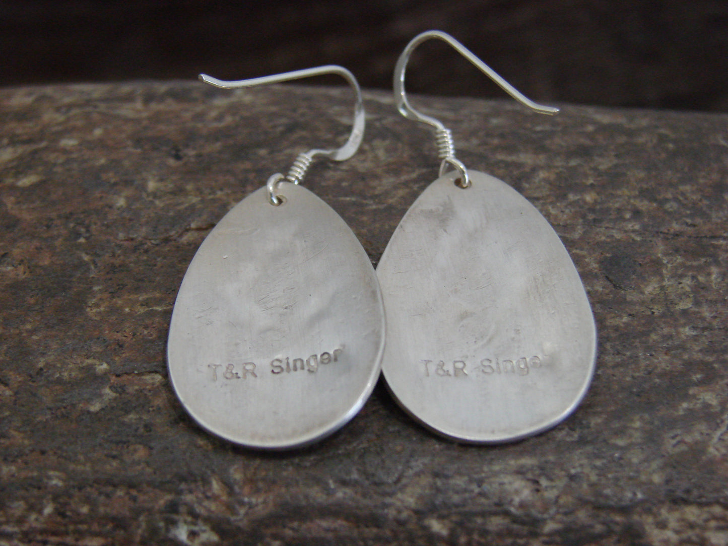 Native American Sterling Silver Petroglyph Dangle Earrings - Singer