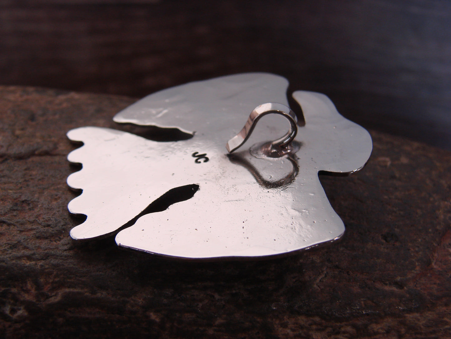 Native American Nickel Silver & Hematite Thunderbird Pendant - Cleveland