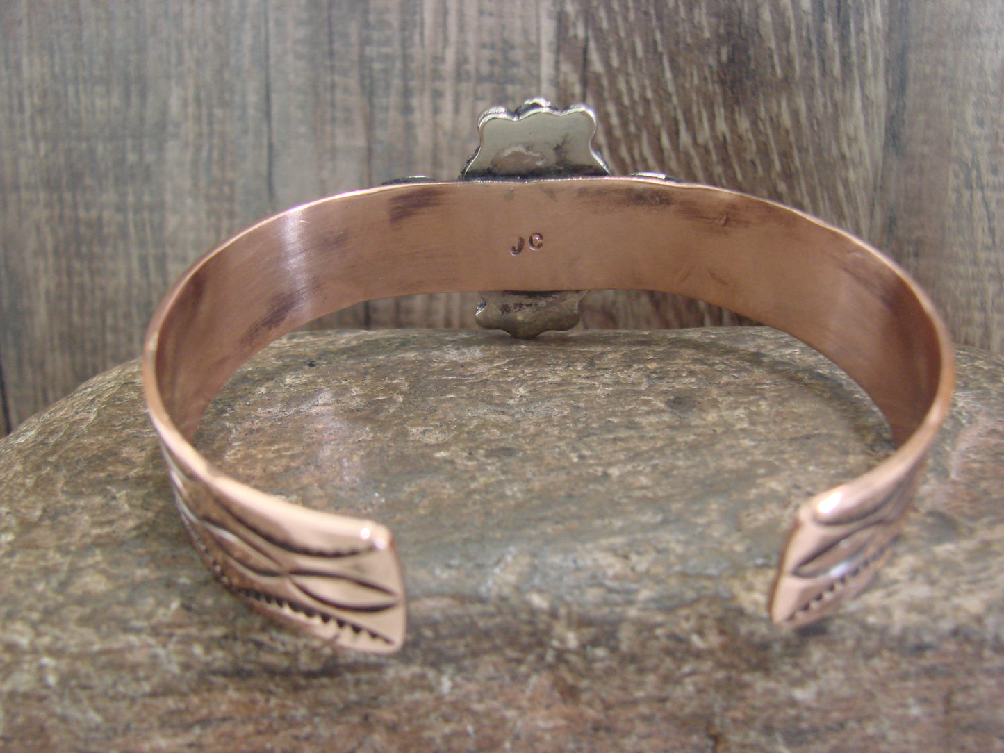 Native American Copper & Turquoise Bracelet by Cleveland