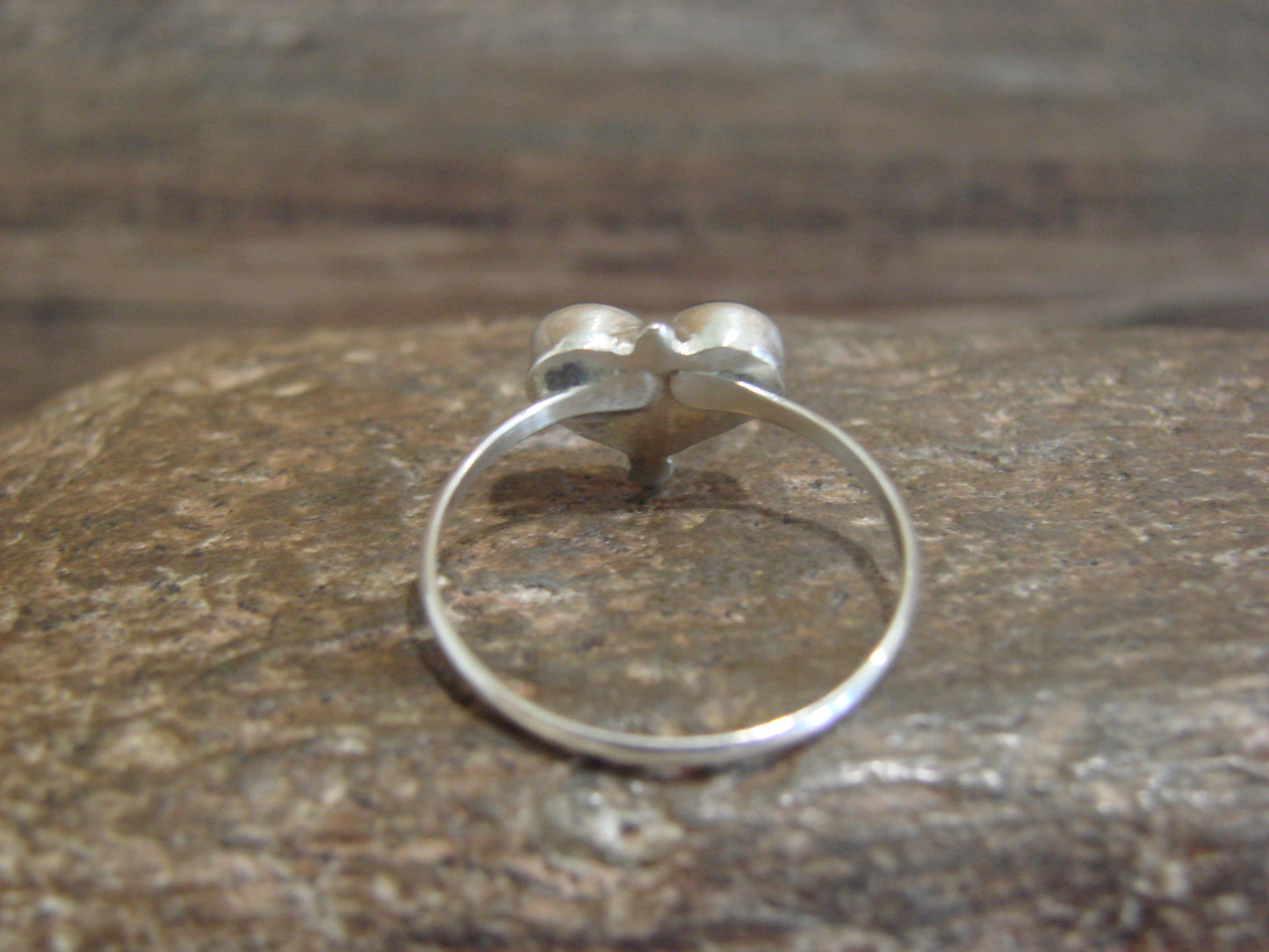 Native American Sterling Silver & Onyx Heart Ring by Neha - Size 5.5