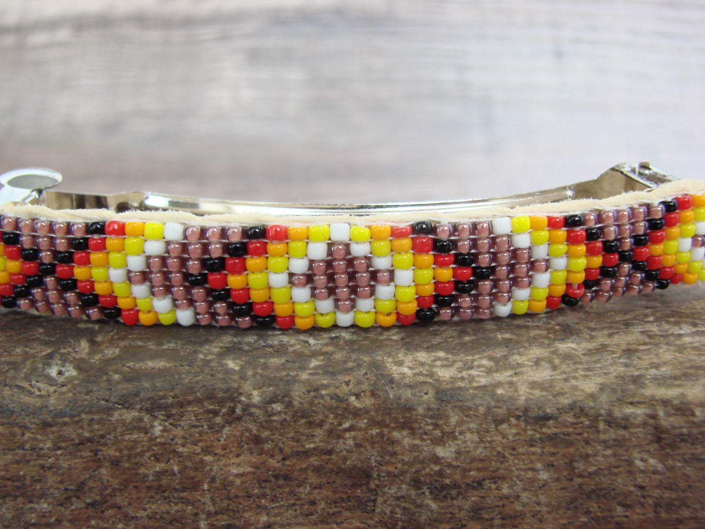 Native American Hand Beaded Hair Barrette by Cleveland