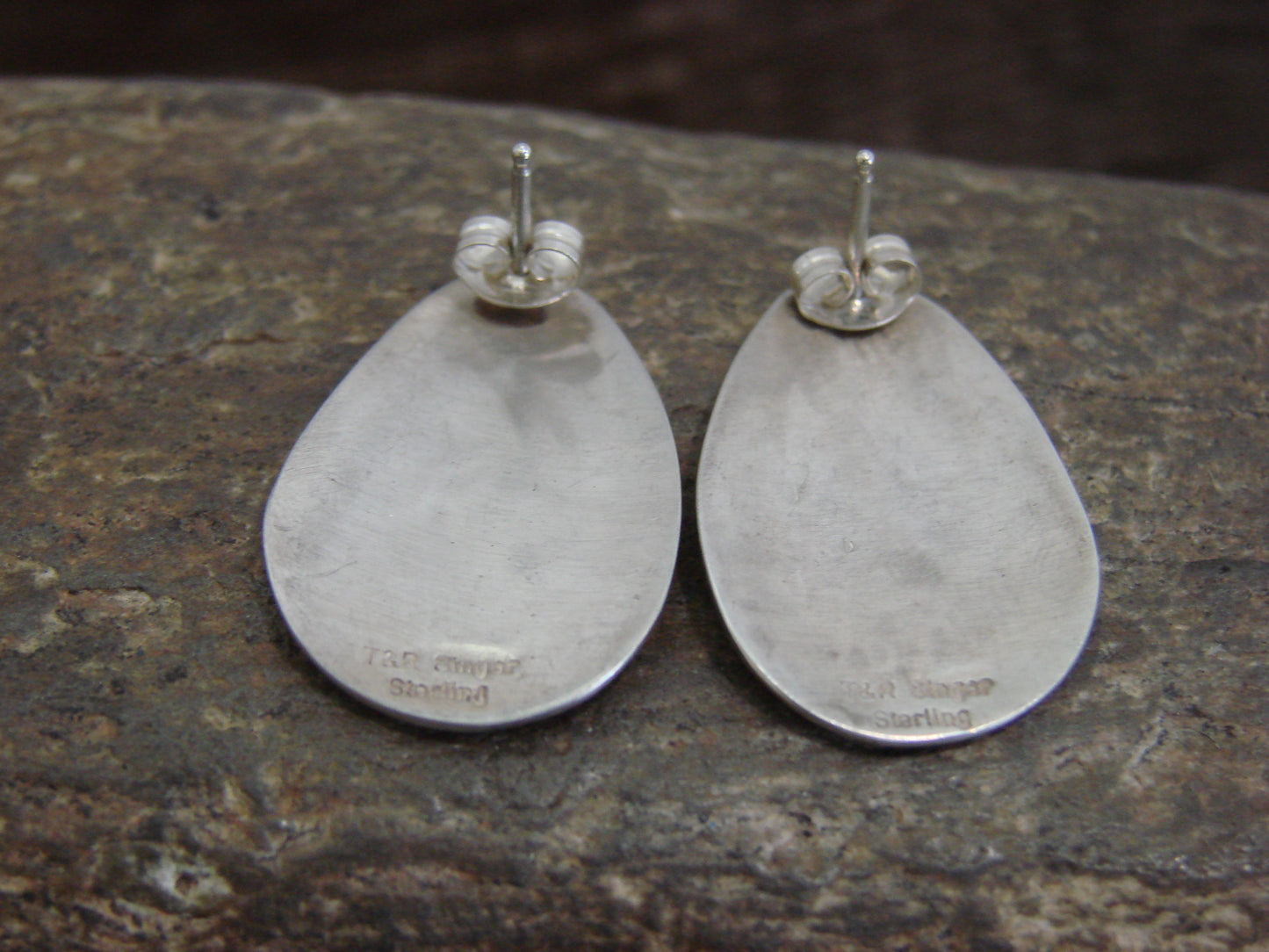 Native American Sterling Silver Petroglyph Post Earrings - Singer