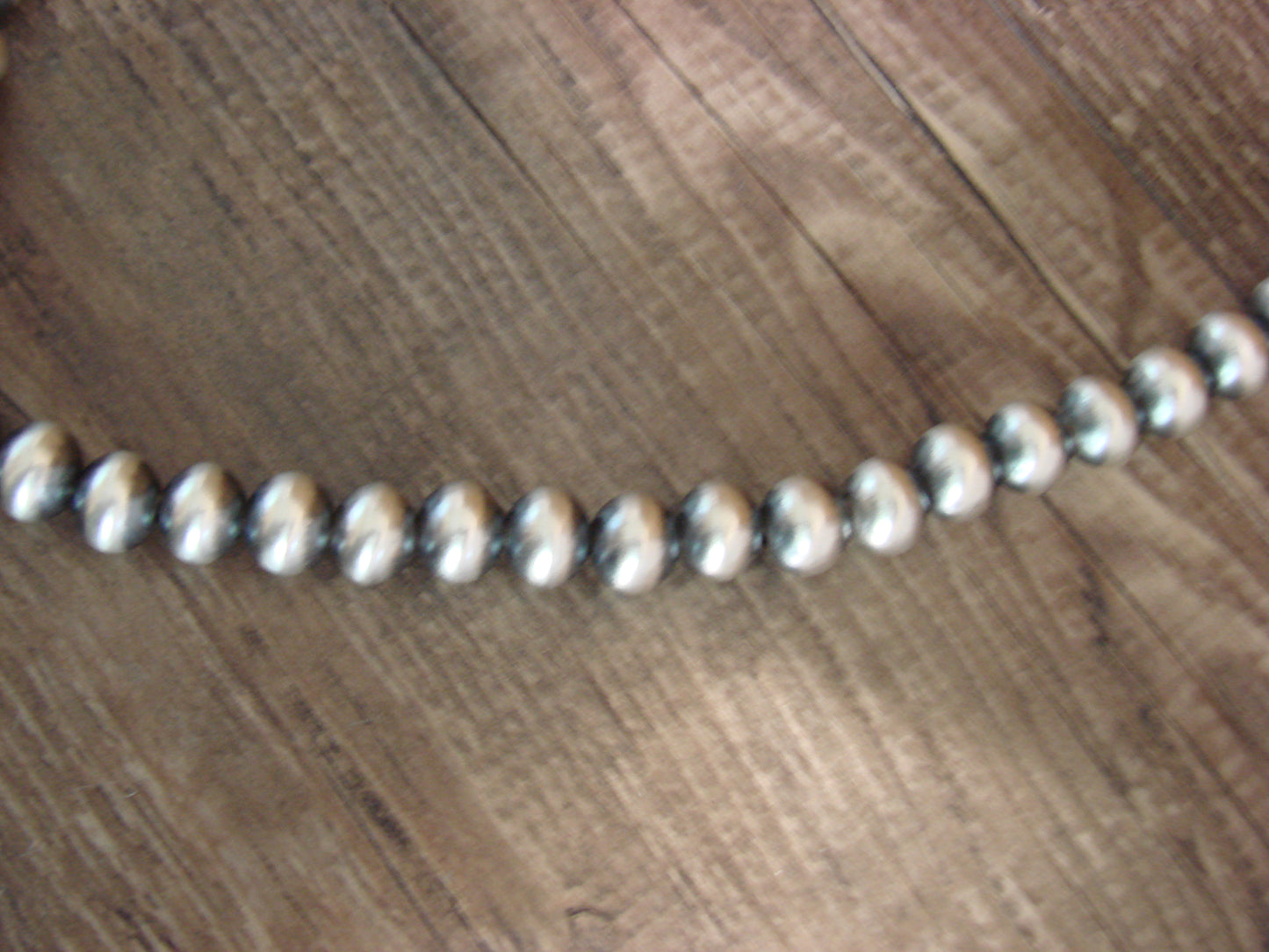 Native American 21" Sterling Silver & Turquoise Navajo Pearl Necklace By Lewis