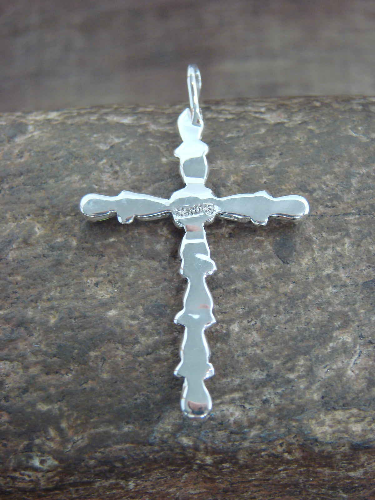 Native American Sterling Silver & Opal Cross Pendant - Kaamasse