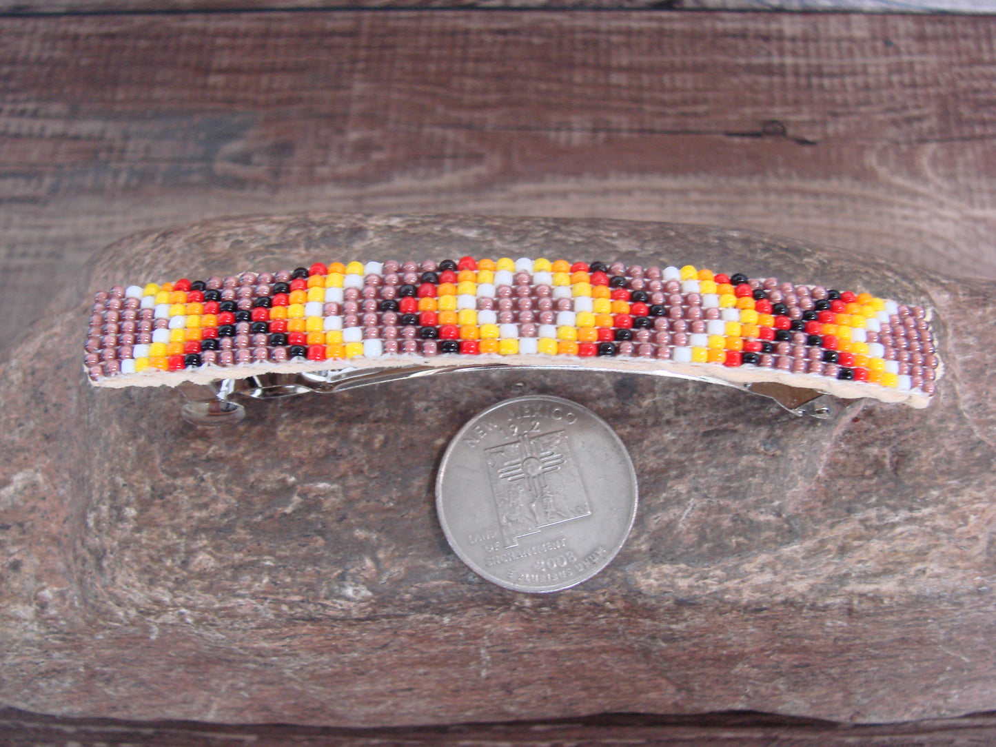 Native American Hand Beaded Hair Barrette by Cleveland