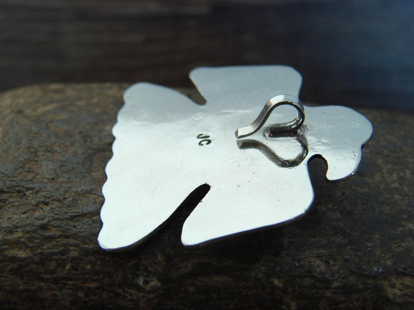 Native American Nickel Silver & Onyx Eagle Pendant - Cleveland