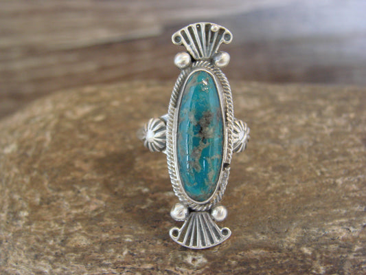 Native American Sterling Silver & Turquoise Ring by Largo - Size 6.5