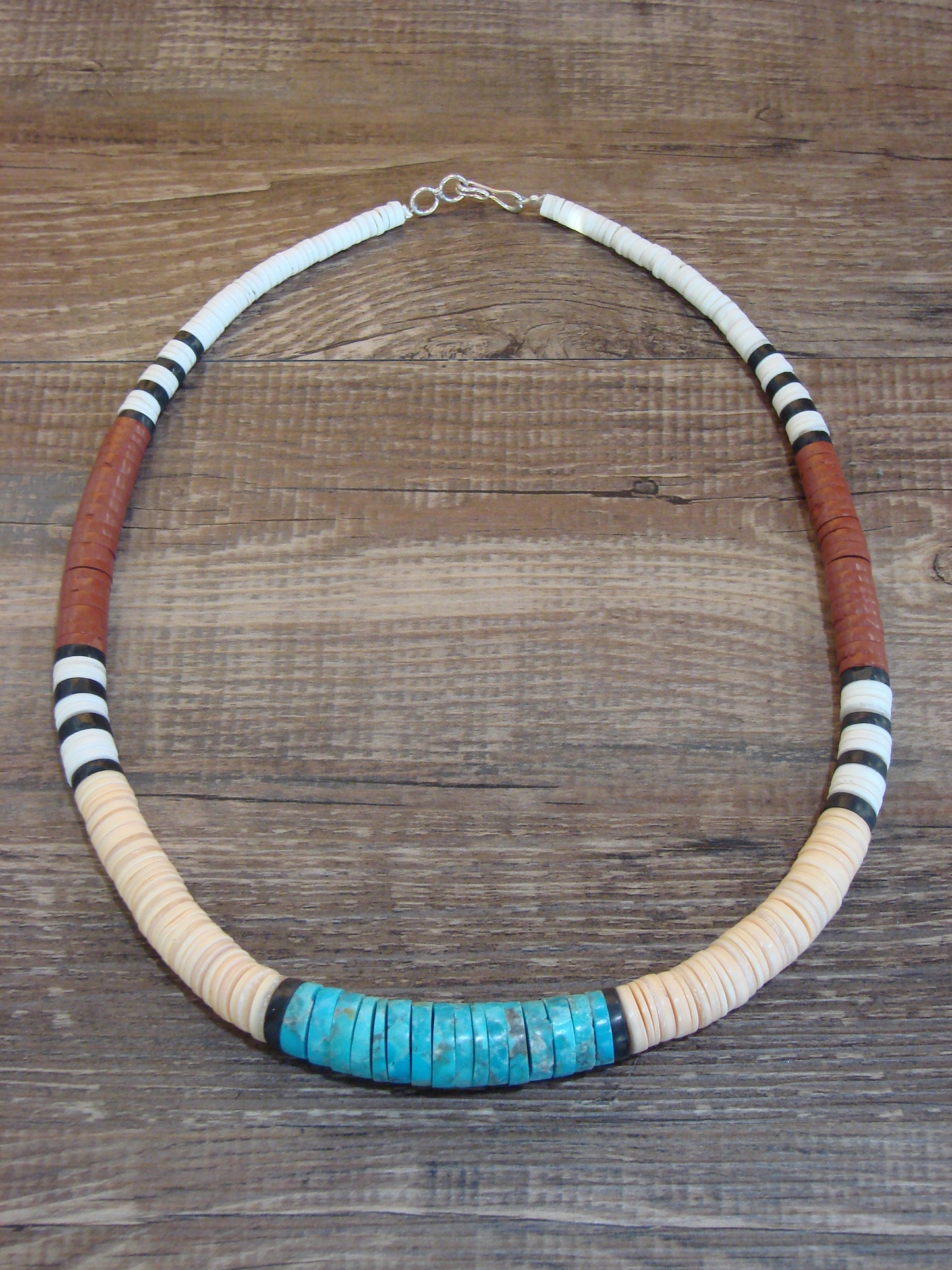 Native American 19" Santo Domingo Multi Stone Heishi Necklace - Crespin