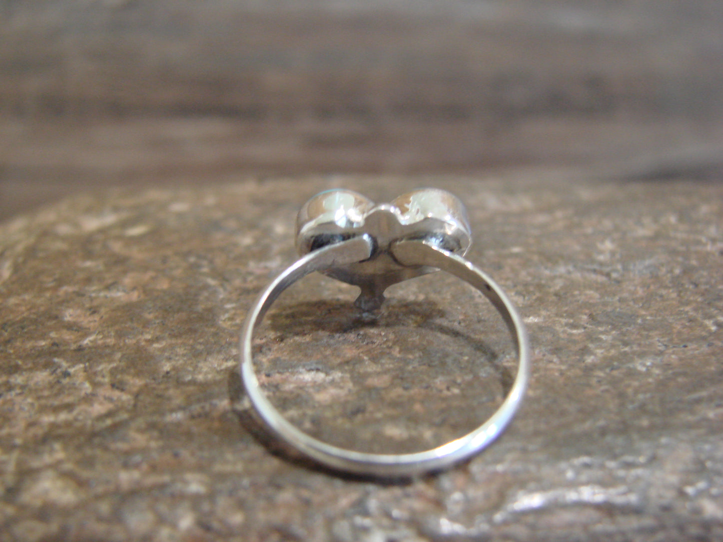 Native American Sterling Silver & Turquoise Heart Ring by Neha - Size 4