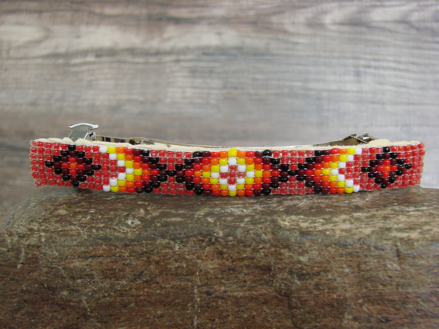 Native American Hand Beaded Hair Barrette by Cleveland