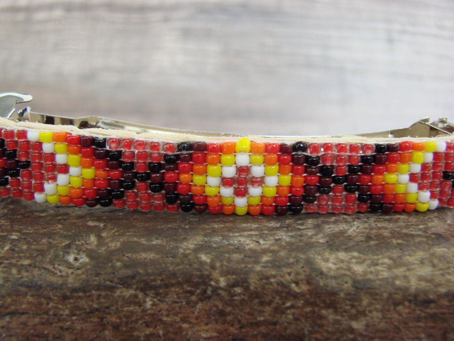 Native American Hand Beaded Hair Barrette by Cleveland