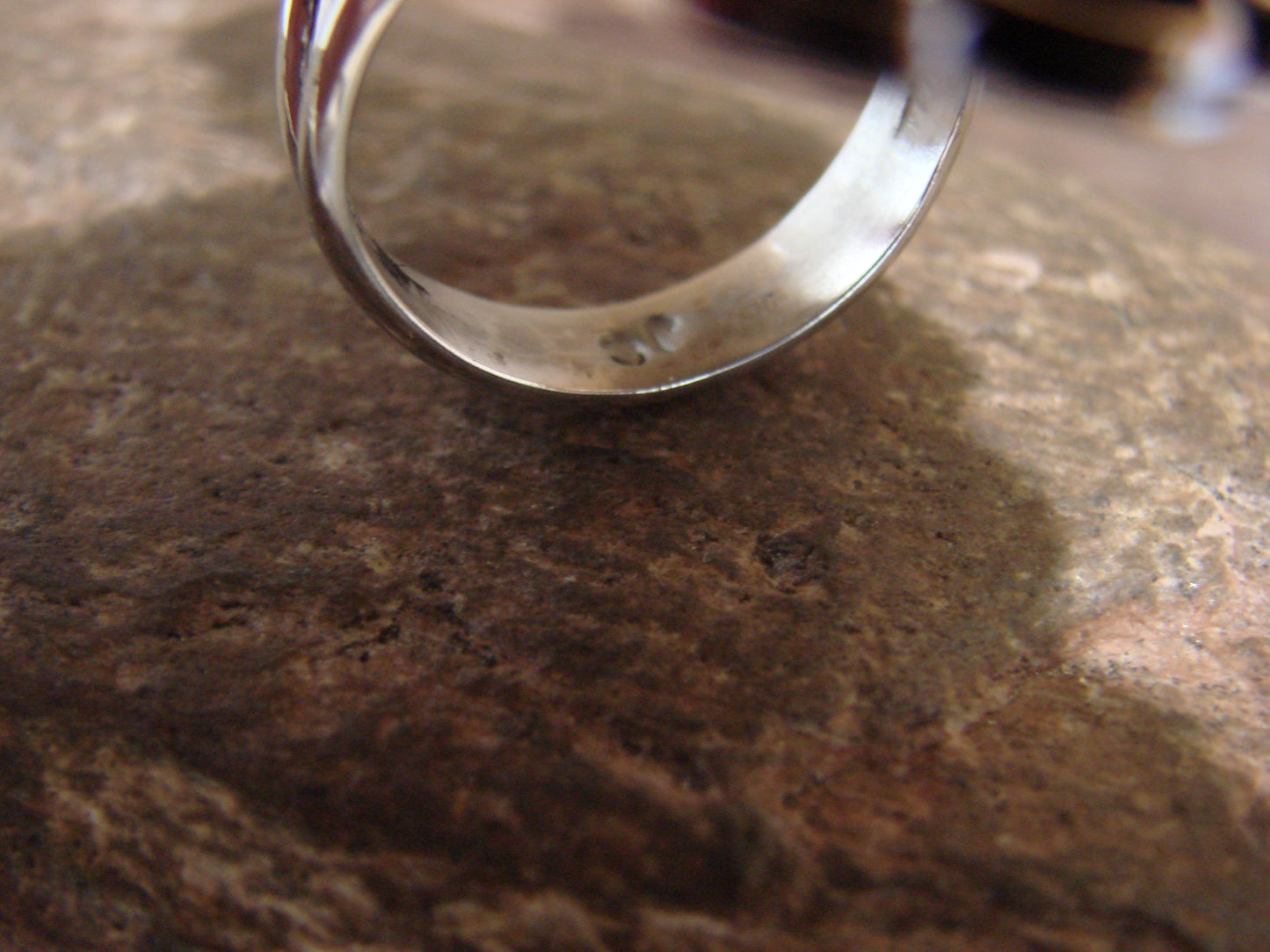 Native American Nickel Silver & Turquoise Ring by Cleveland - Size 9