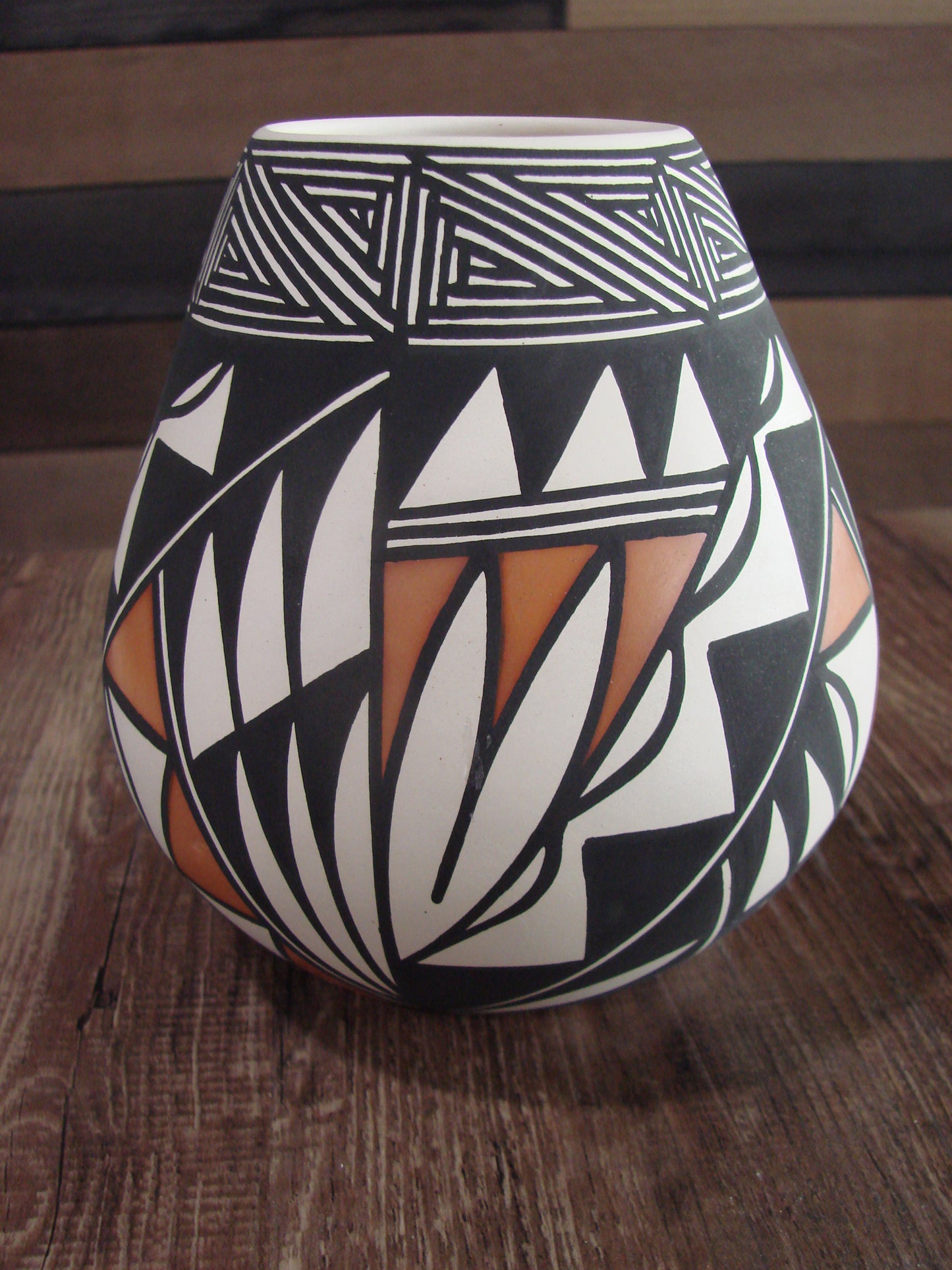 Native American Hand Painted Fine Line Acoma Pottery by Emerson